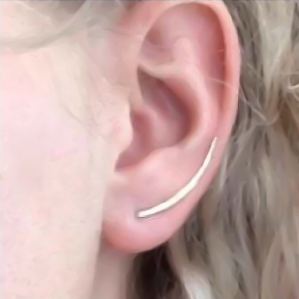 14K Rose GF Hammered Pin Earring Climber Crawler